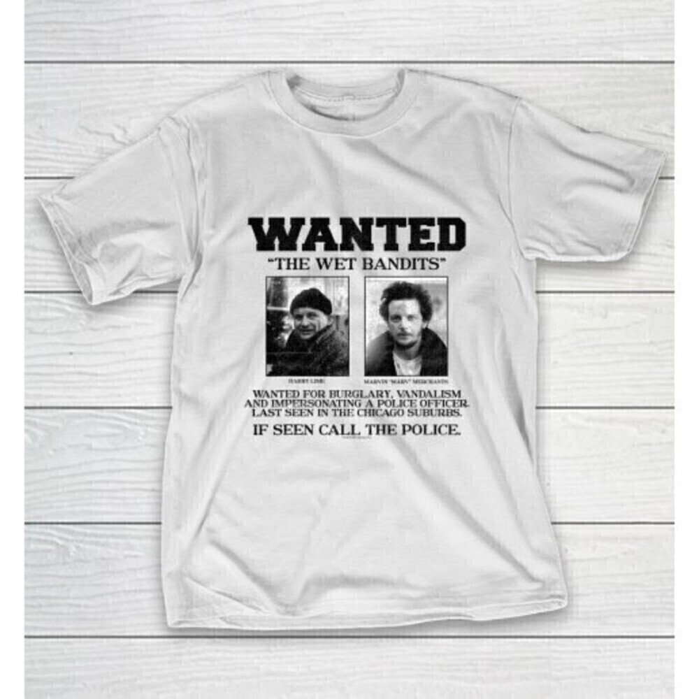 Home Alone Wanted Wet Bandits Movie Fan Graphic T-Shirt